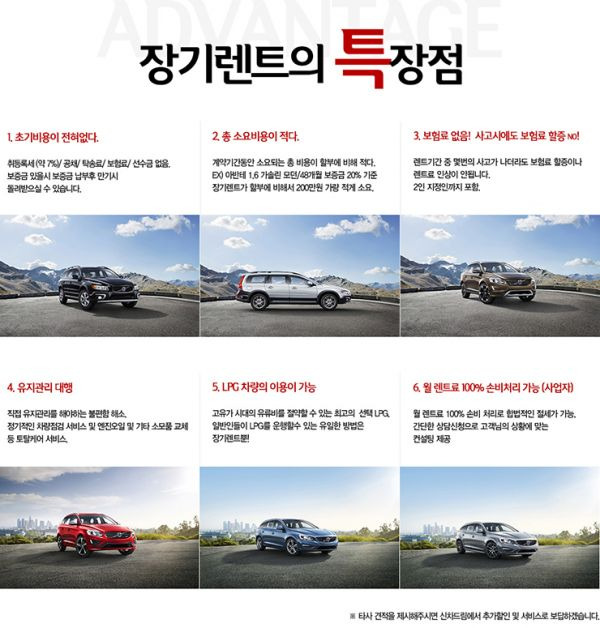 장기렌트 조건 비교 분석