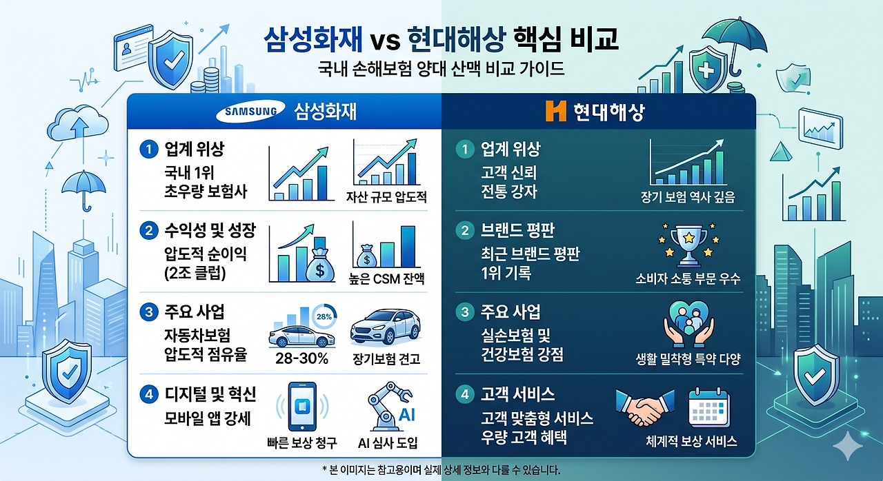삼성화재 vs 현대해상 자동차보험 비교 2026 최신